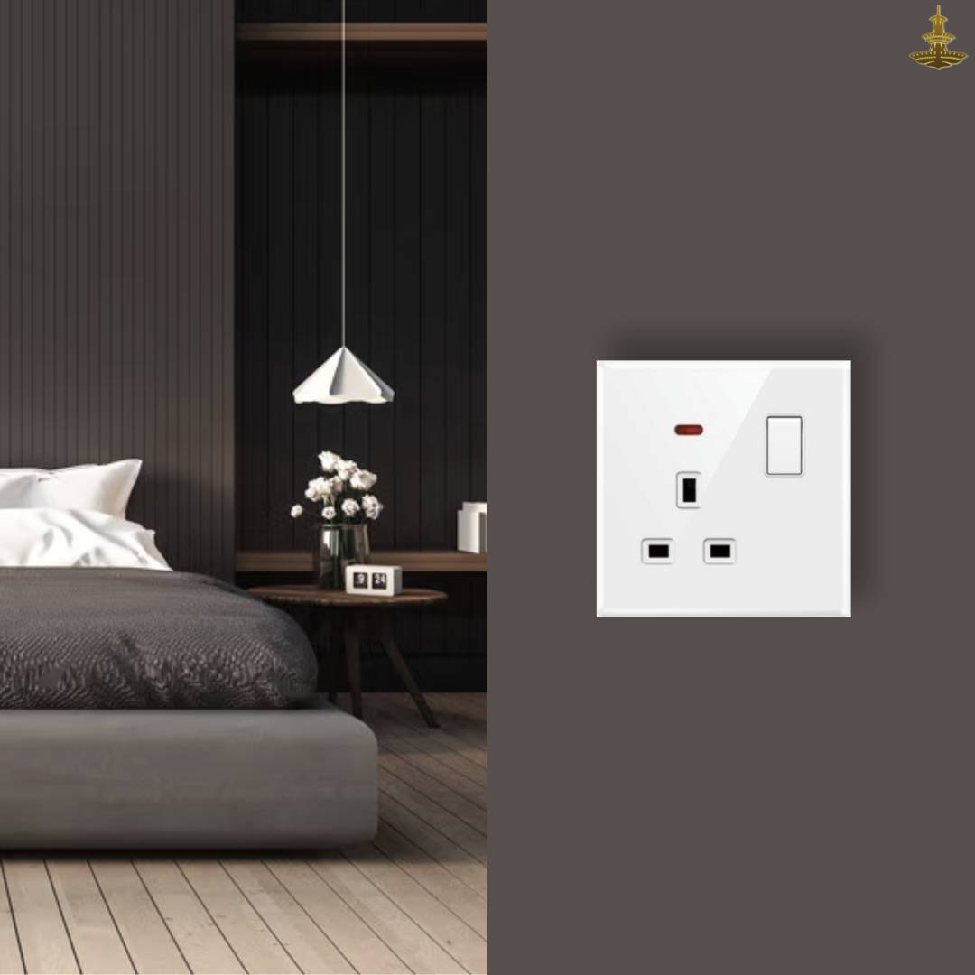 Wall Switch Socket 13A Glint-006 with Neon (Single Pole) - Image